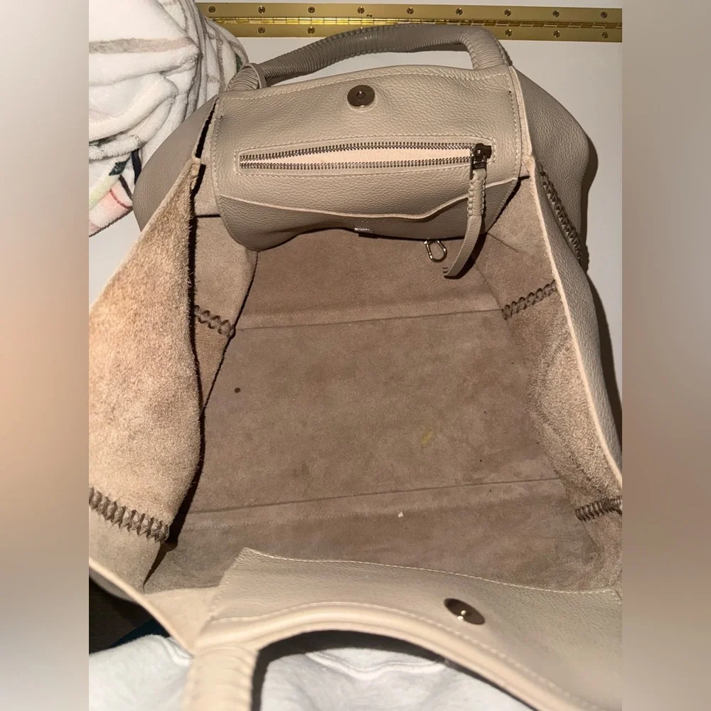 Callista Bag: Sand, Medium Grained Calf Leather Tote Bag - Picture 3 of 5